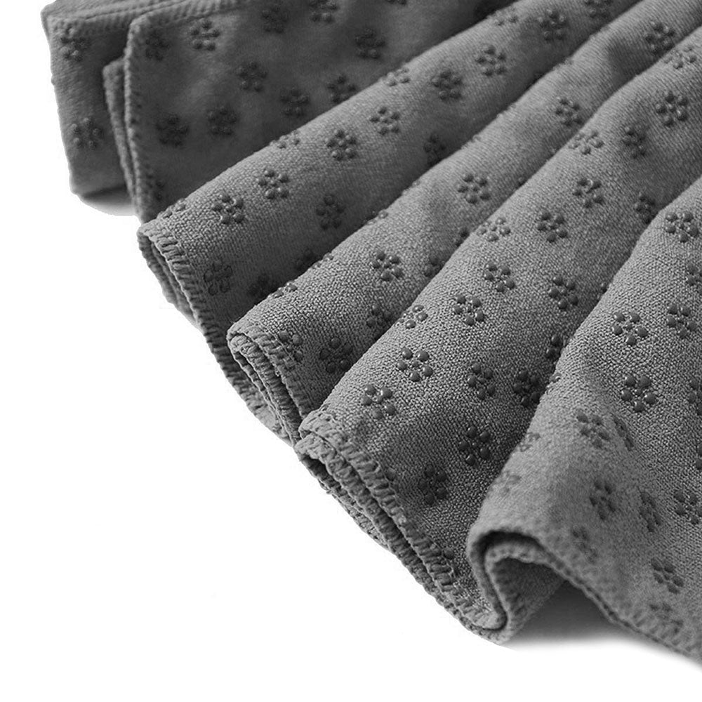Non-slip yoga towel with gift bag-grey-1