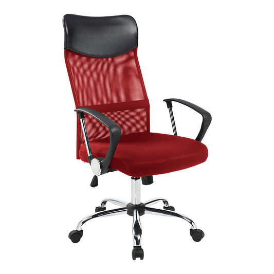 Ergonomic office chair with raised back - red-0